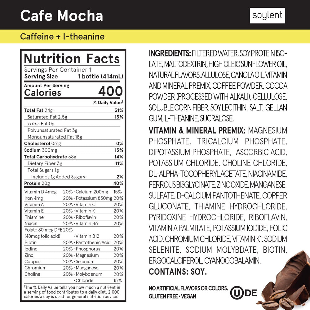 Cafe Mocha Complete Meal Drink (12-Pack) - Soylent - Consumerhaus