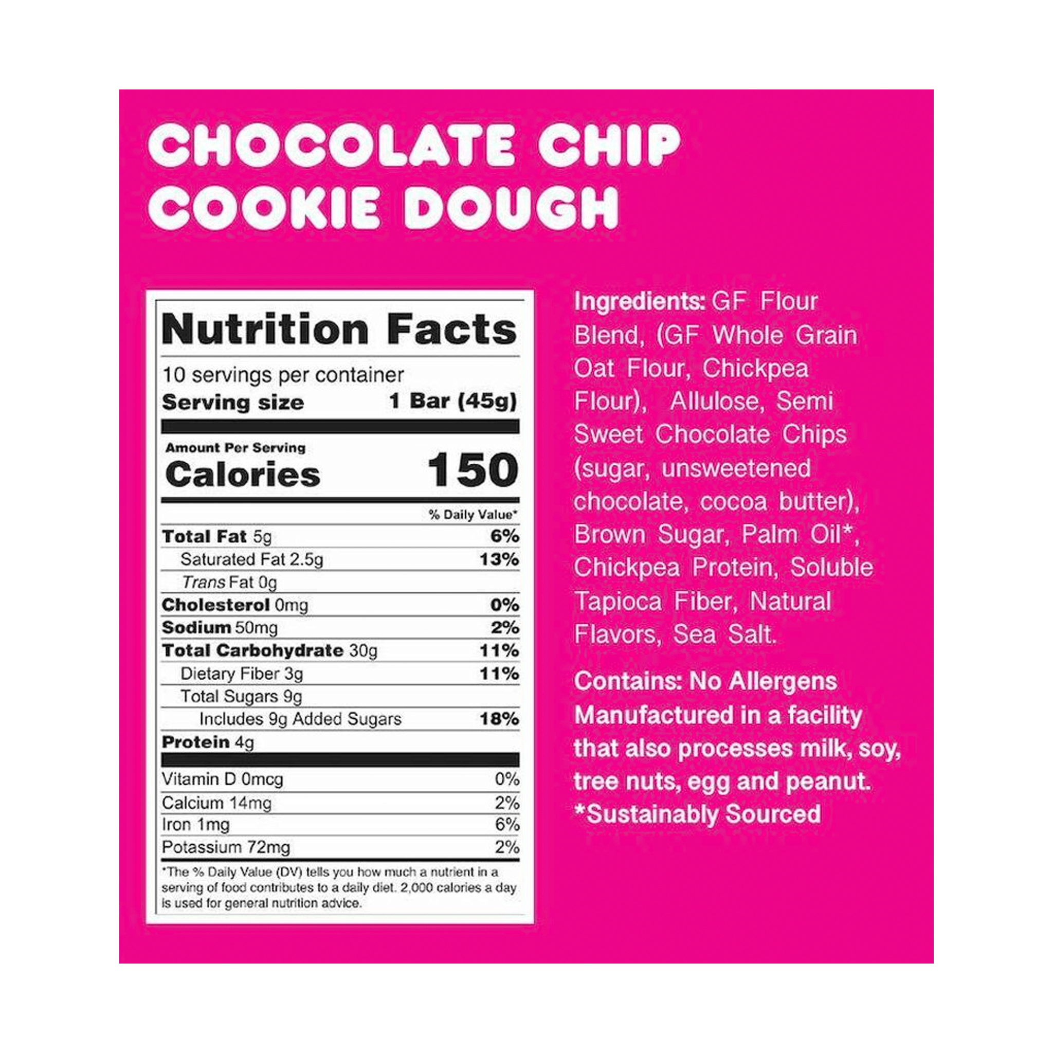 Chocolate Chip Cookie Dough Bar - Whoa Dough - Consumerhaus