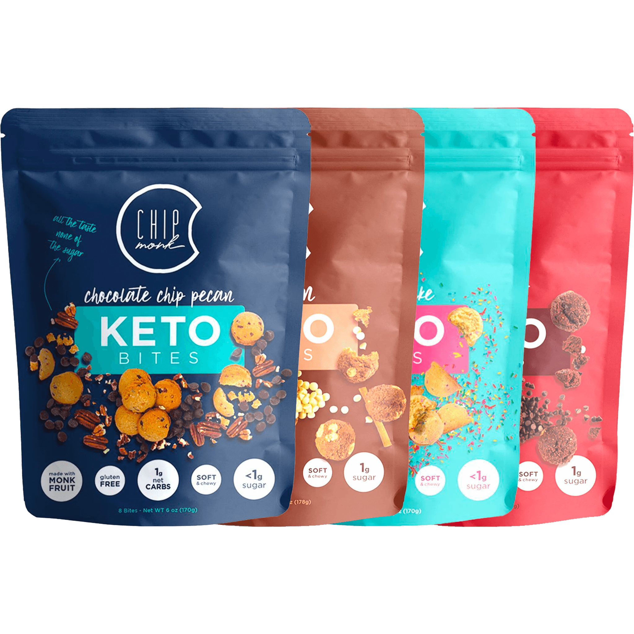 Keto Cookie Bites Variety Pack (4-Pack) - ChipMonk Baking - Consumerhaus