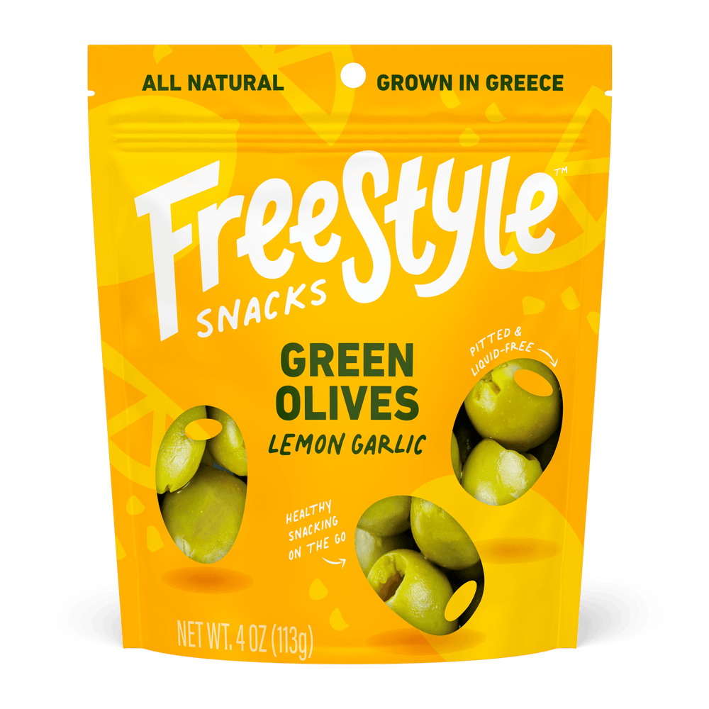 Lemon Garlic Green Olives (6-Pack) - Freestyle Snacks - Consumerhaus
