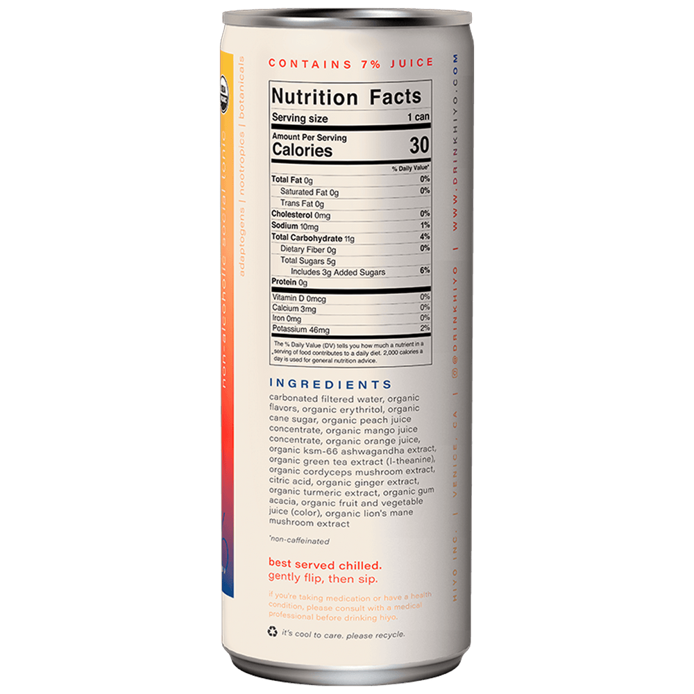 Peach Mango Non-Alcoholic Seltzer (12-Pack) - Hiyo - Consumerhaus