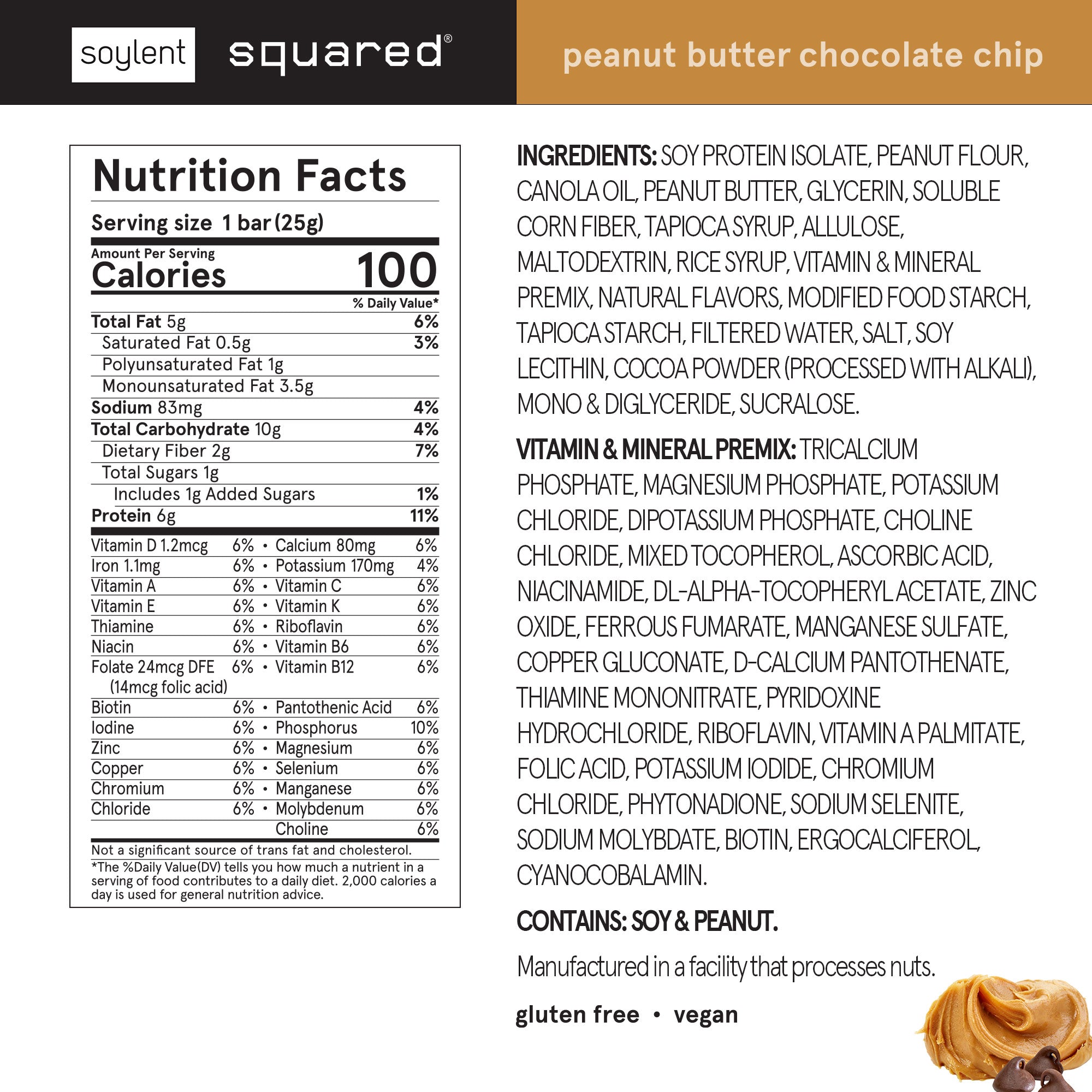 Peanut Butter Chocolate Chip Soylent Squared (24-Pack) - Soylent - Consumerhaus