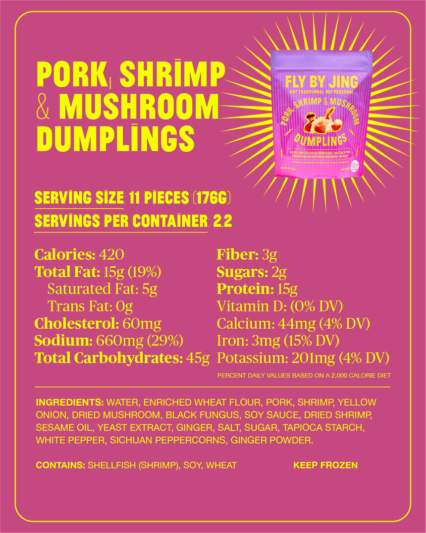 Pork, Shrimp, & Mushroom Dumplings - Fly By Jing - Consumerhaus