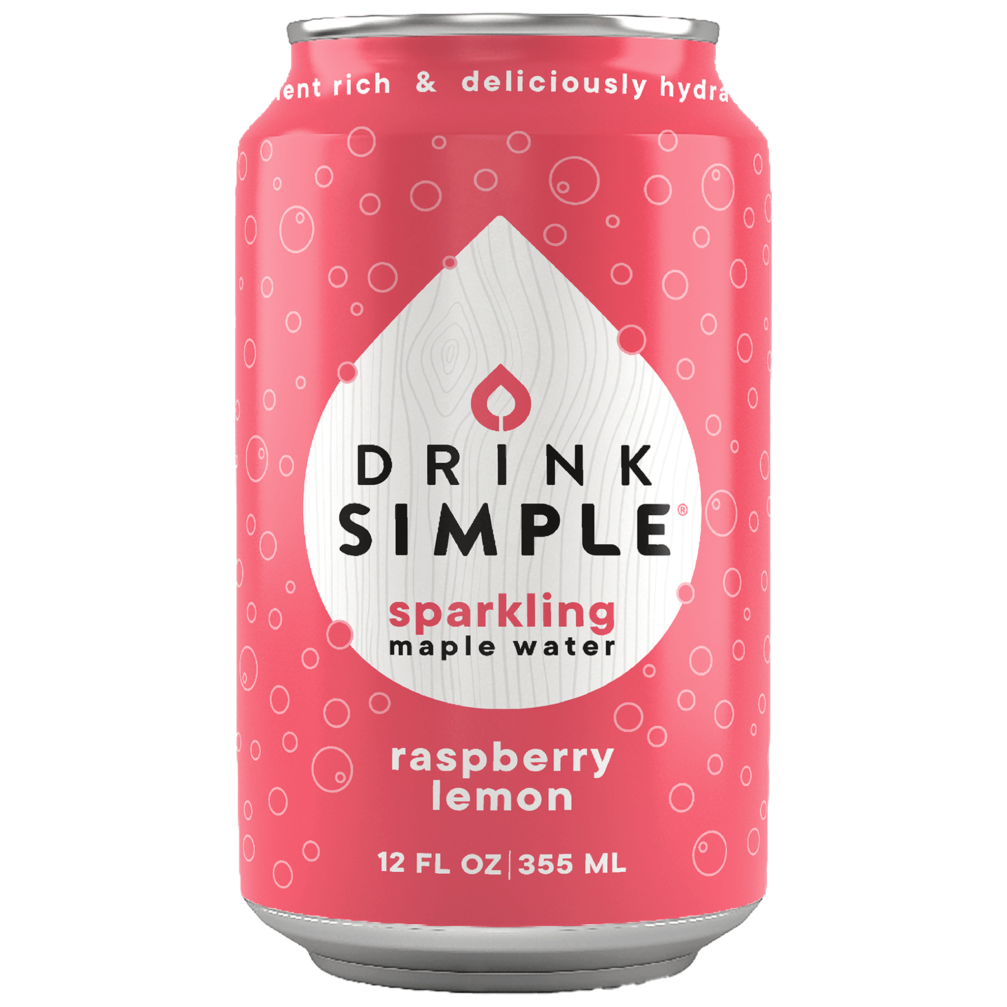 Raspberry Lemon Sparkling Maple Water (12-Pack) - Drink Simple - Consumerhaus